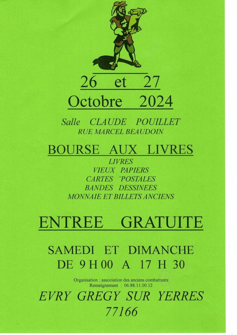 Bourse aux livres à Évry-Grégy-sur-Yerres