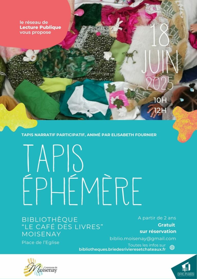 Tapis participatif à la Bibliothèque de Moisenay