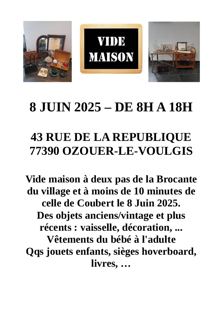Vide Maison à Ozouer-Le-Voulgis