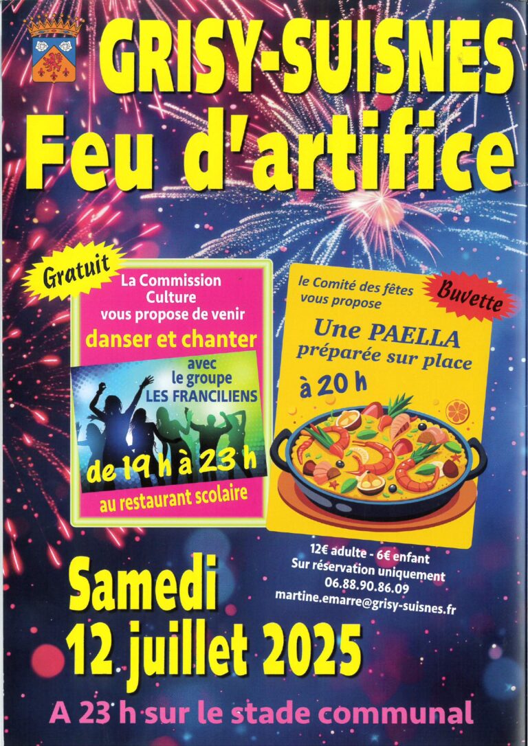 Feu d&rsquo;artifice à Grisy-Suines