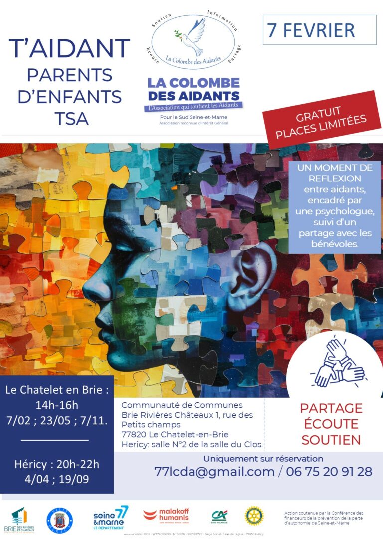 Atelier T’Aidant pour les parents d’enfants Autistes-TSA au Châtelet-en-Brie_Le Châtelet-en-Brie