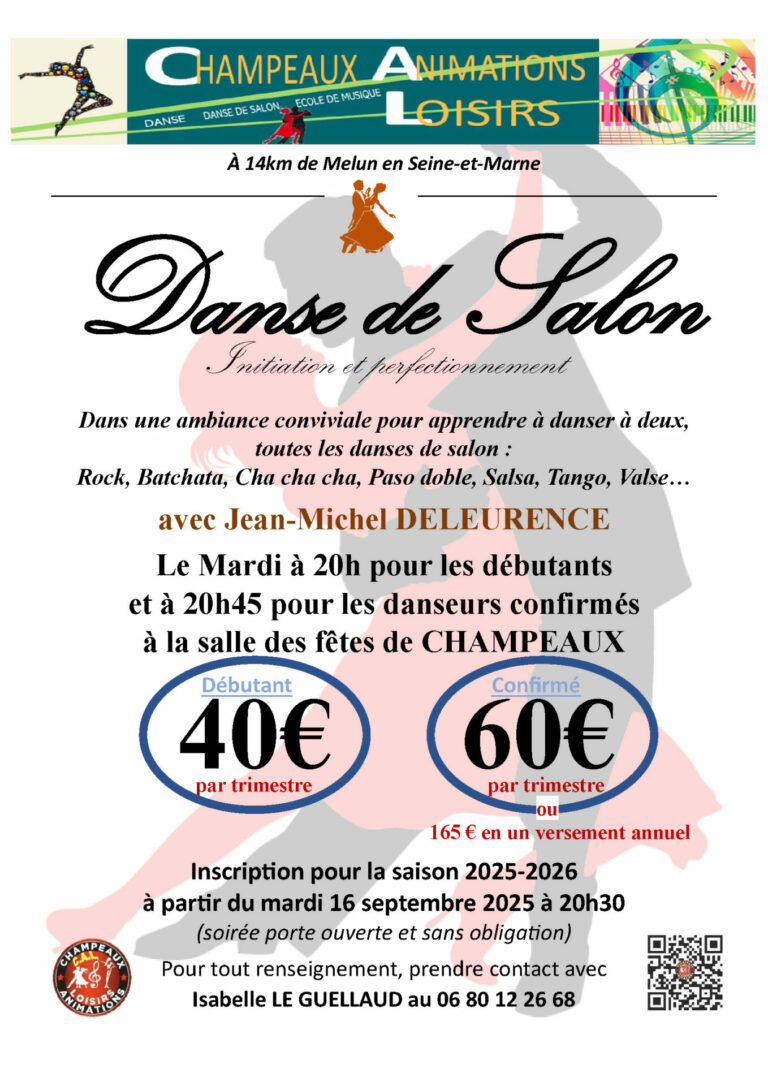 Association CAL – Inscriptions pour l&rsquo;activité Danse de salon 2025-2026