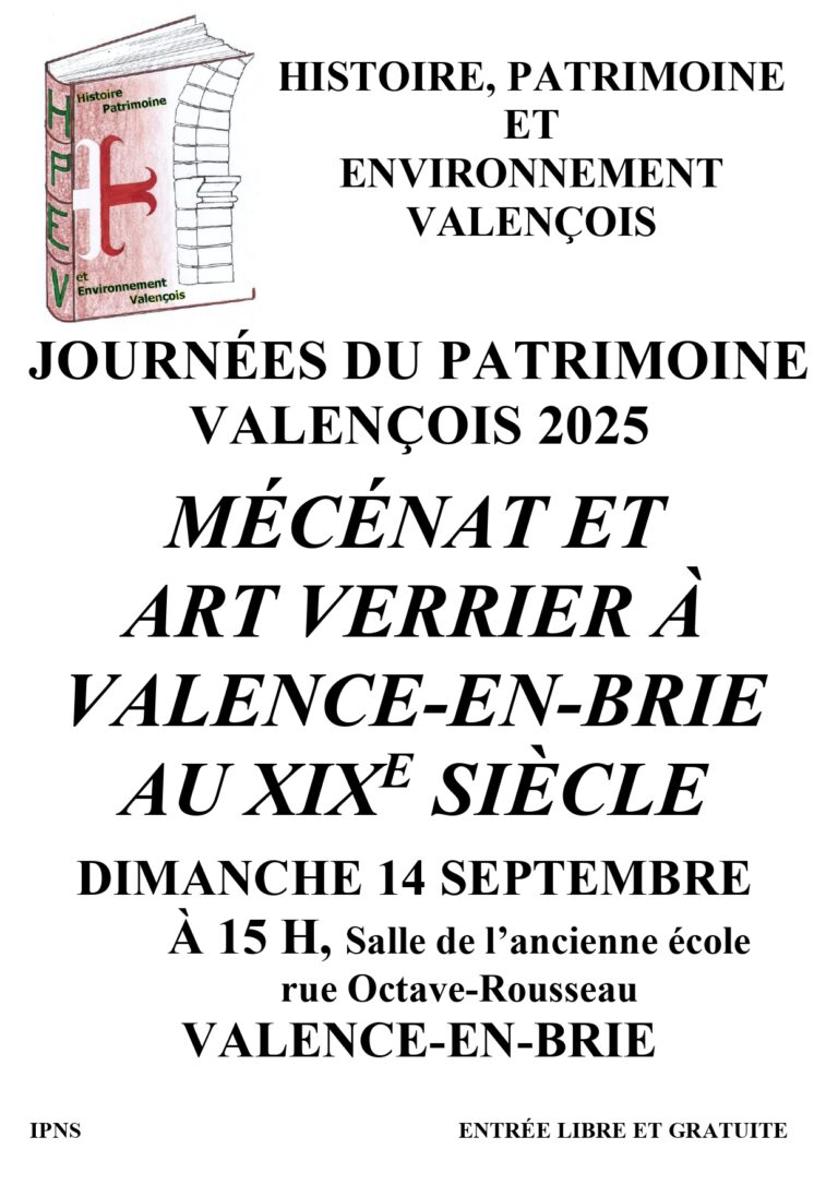 Journée du Patrimoine 2025 à Valence-en-Brie
