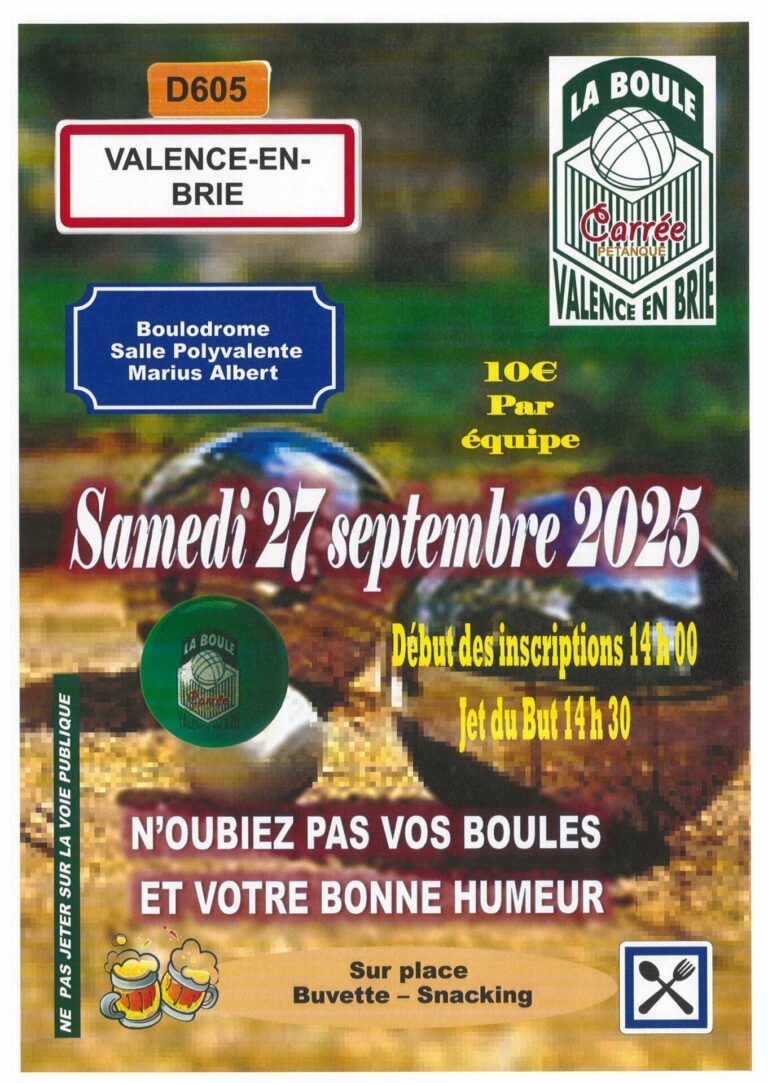 Concours de pétanque à Valence-en-Brie
