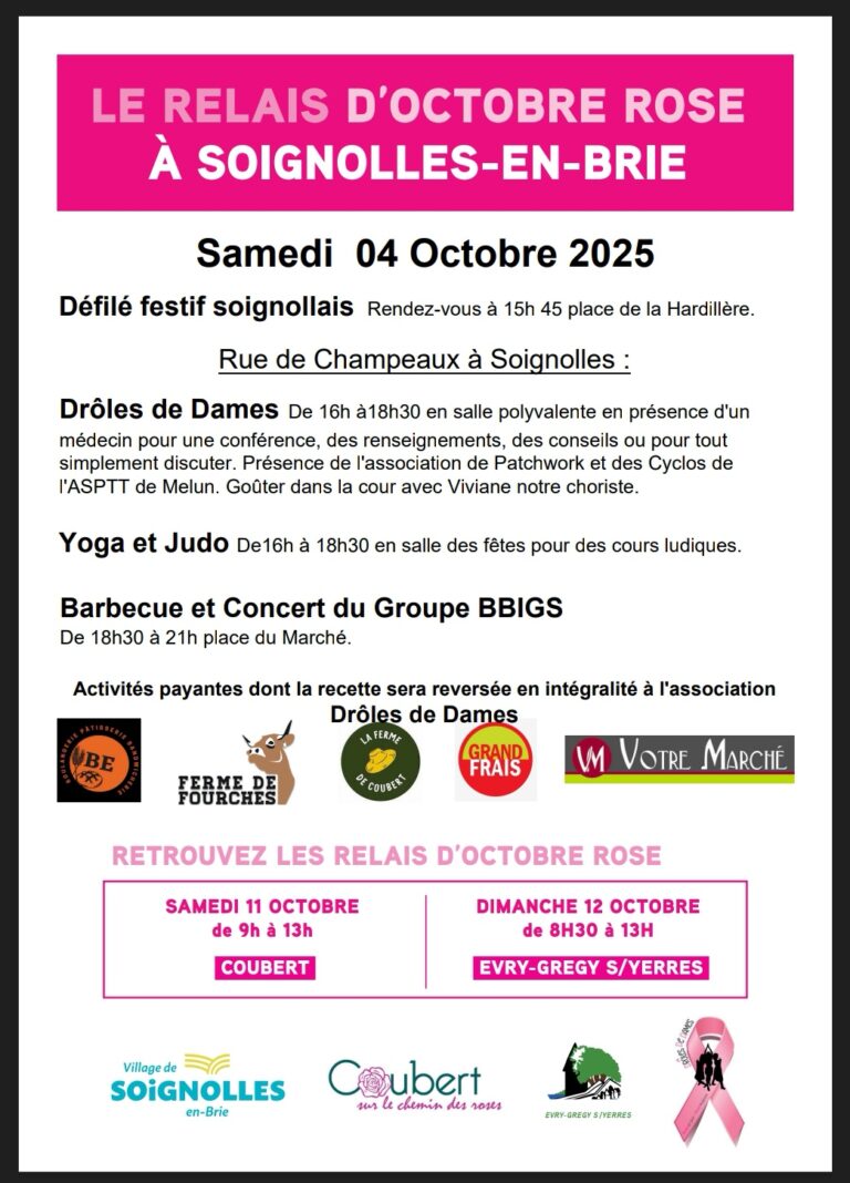 Les relais d&rsquo;Octobre Rose à Soignolles-en-Brie