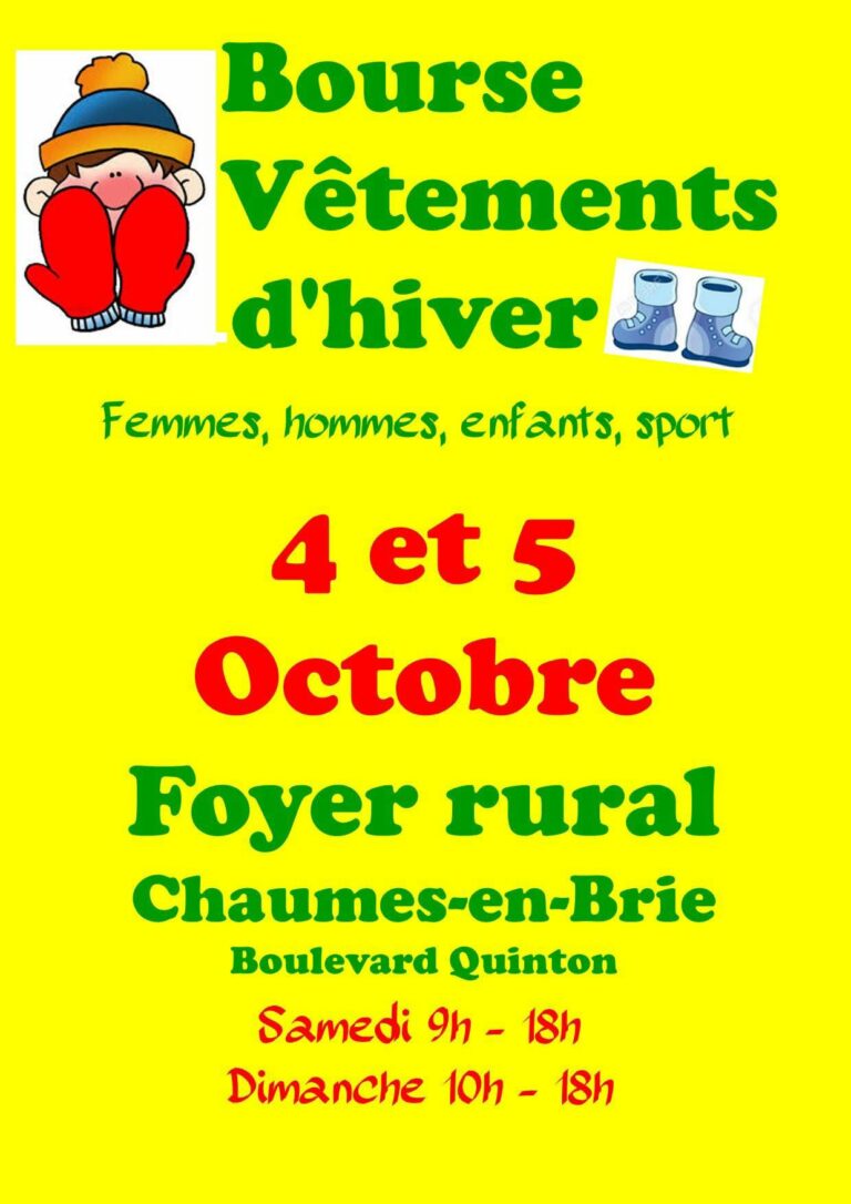 Bourse aux vêtements d&rsquo;hiver à Chaumes-en-Brie