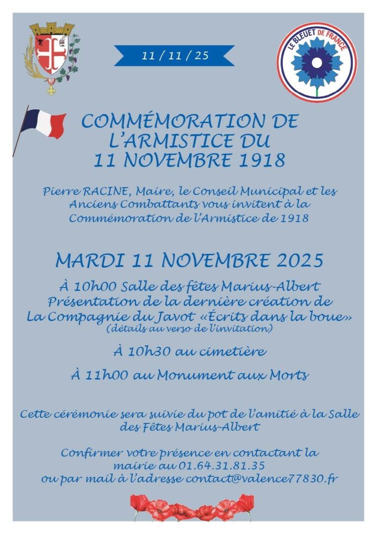 Commémoration 11 novembre 1918 à Valence-en-Brie