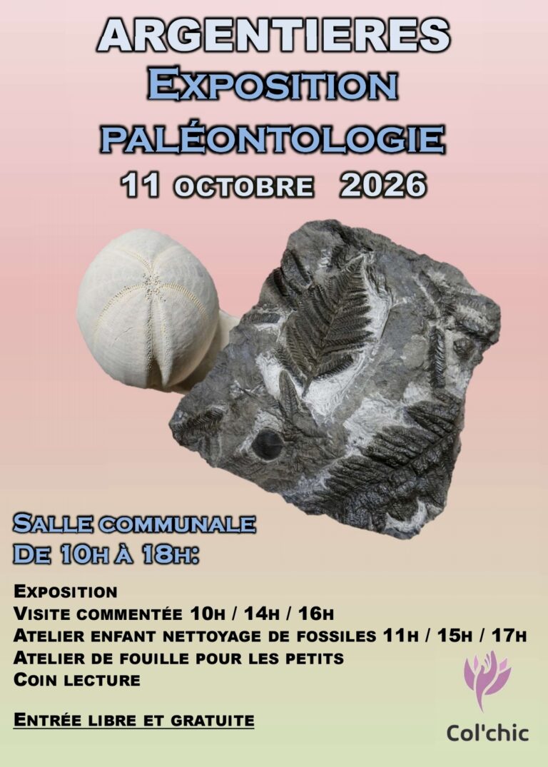 Affiche expo fossiles Argentieres